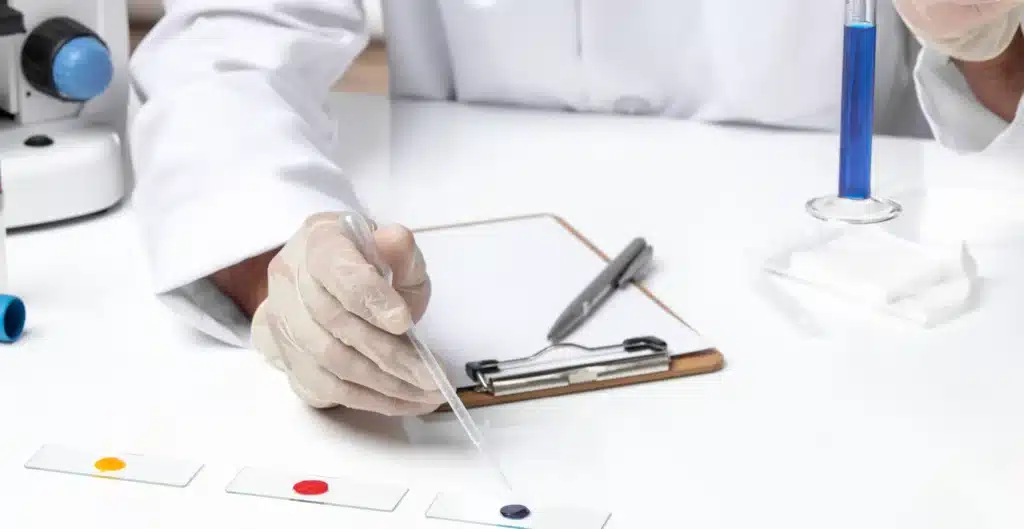 Medical professional reviewing genetic test results