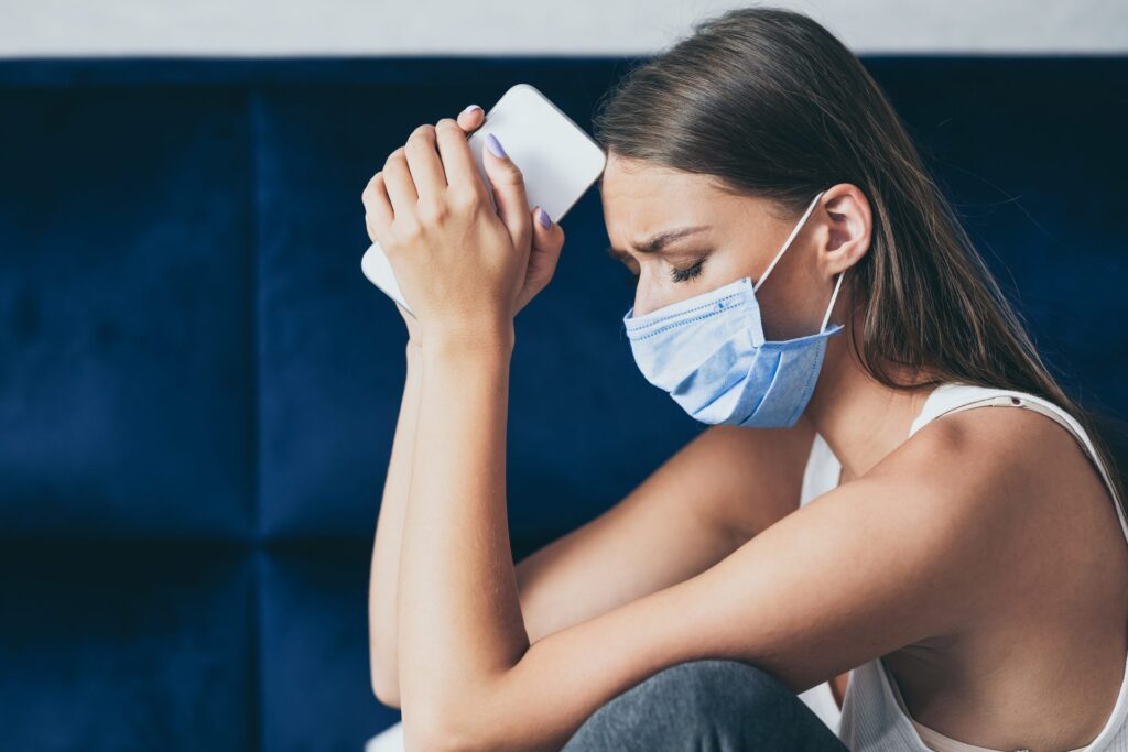 A woman experiencing depression during COVID-19